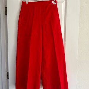 Spanx wide leg ankle pant red